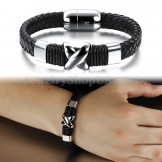 Fashion Men's Titanium Leather Bracelet C902