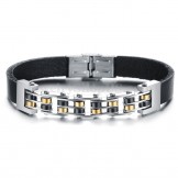 Hot Sale Men's Titanium Leather Bracelet C839