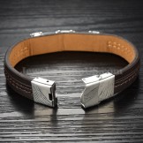 Classical Men's Titanium Leather Bracelet C963