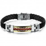Personality Men's Titanium Leather Bracelet C817