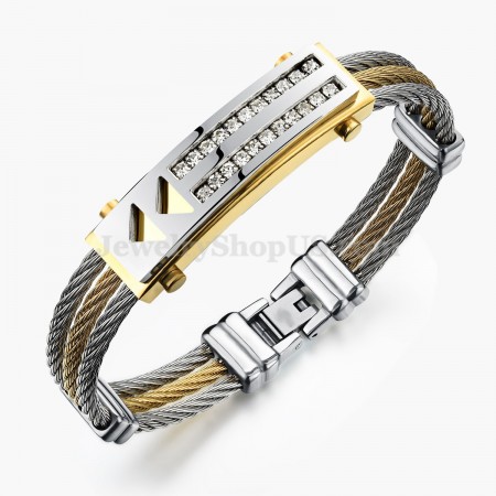 Men's Fashion Zirconia Titanium Bracelet C783