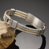 Gold Silver Men's Titanium Cross Bracelet N759