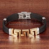 Men's Hollow Gold Titanium Bracelet C996