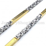 Silver Gold Men's Titanium Necklace Chain