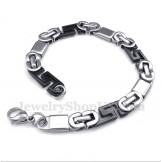 Men's Titanium Greek Meander Pattern Black Bracelet