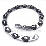 Men's Titanium Black Round Bracelet