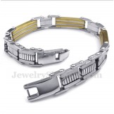Men's Titanium Gold Trapezoid Bracelet