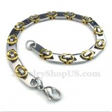 Men's Titanium Gold Half Crescent Bracelet