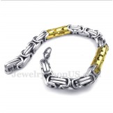 Men's Titanium Gold Cylinder Bracelet
