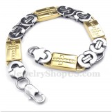 Men's Titanium Gold Cross Bracelet