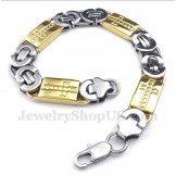Men's Titanium Gold Cross Bracelet
