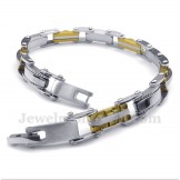 Men's Titanium Gold Serrated Bracelet