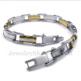 Men's Titanium Gold Serrated Bracelet