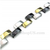 Men's Titanium Gold Black Bracelet
