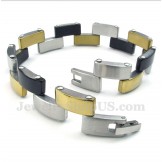 Men's Titanium Gold Black Bracelet