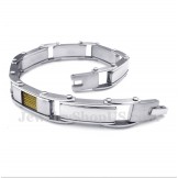 Men's Titanium Gold Cable Bracelet