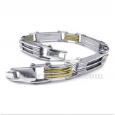 Men's Titanium Cable Gold Bracelet