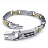 Men's Titanium Cable Gold Bracelet