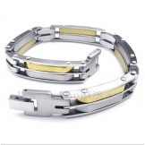 Men's Titanium Gold Cable Bracelet