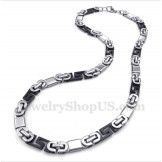 Men's Titanium Black Greek Meander Pattern Necklace