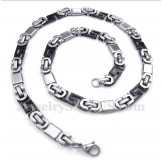 Men's Titanium Black Greek Meander Pattern Necklace