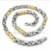 Men's Titanium Gold Cylinder Necklace
