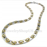 Men's Titanium Gold Half Crescent Necklace