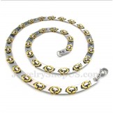 Men's Titanium Gold Half Crescent Necklace