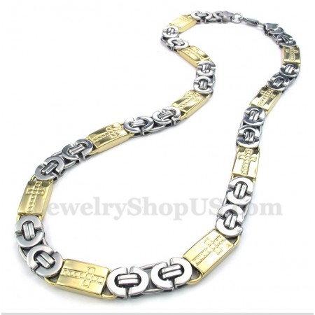 Men's Titanium Gold Cross Necklace