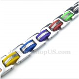 Men's Titanium Colorful Rubber Bracelet