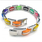 Men's Titanium Colorful Rubber Bracelet