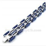 Men's Titanium Blue Rubber Bracelet