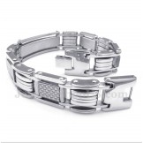 Men's Titanium White Carbon Fiber Bracelet