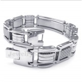 Men's Titanium White Carbon Fiber Bracelet