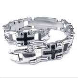 Men's Titanium Black Cross Bracelet