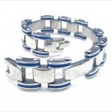 Men's Titanium Blue Rubber Bracelet