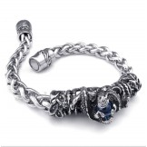 Men's Titanium Casted Blue Diamond Bracelet