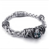 Men's Titanium Casted Blue Diamond Bracelet