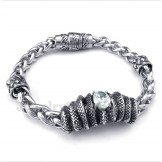 Men's Titanium Casted White Diamond Bracelet