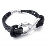 Men's Titanium Infinity Symbol Leather Bracelet