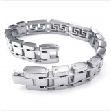 Men's Titanium Greek Meander Pattern Bracelet