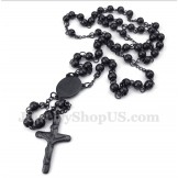 Men's Titanium Black Jesus Necklace