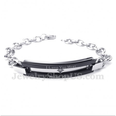 Men's Titanium Black Couple's Bracelet