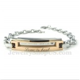 Men's Titanium Gold Couple's Bracelet