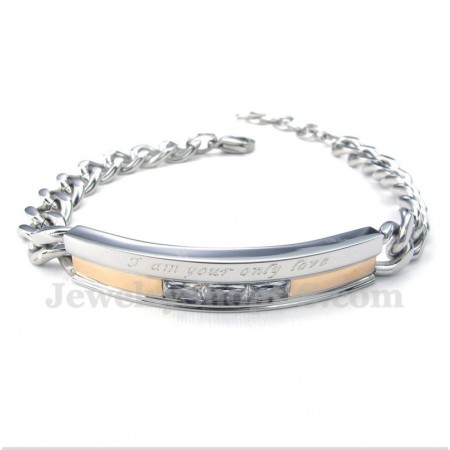 Women's Titanium Crystal Couple's Bracelet
