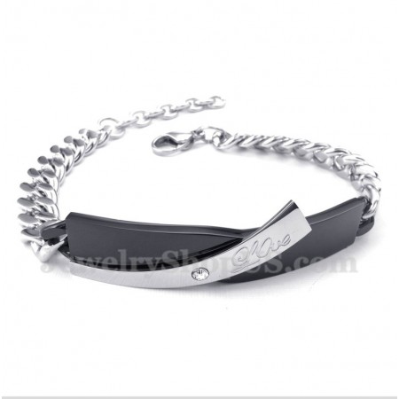 Men's Titanium Black Mens Couple's Bracelet