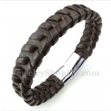 Men's Leather Titanium Bracelet