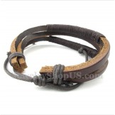 Men's Leather Titanium Bracelet