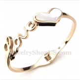 Men's Titanium Rose Gold Love Bracelet