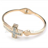 Men's Titanium Rose Gold Cross Bracelet